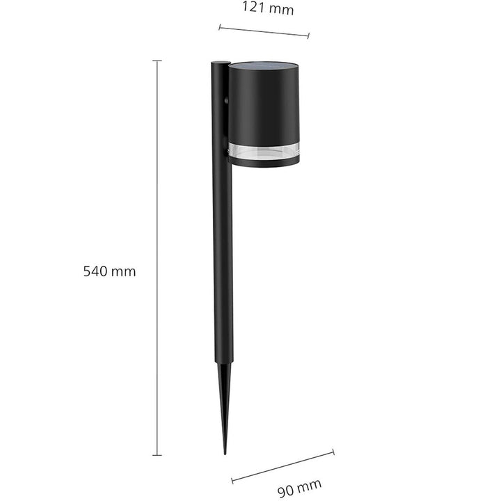 Fyce Trädgårdslampa Rak Solcell Ultra Efficient LED 200lm Svart Philips