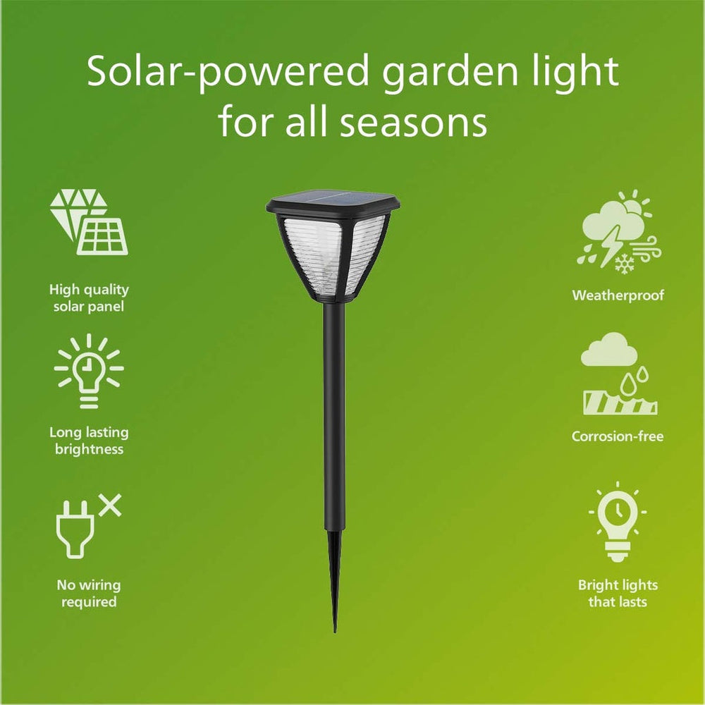 Vapora Trädgårdslampa Solcell LED 200lm Svart Philips