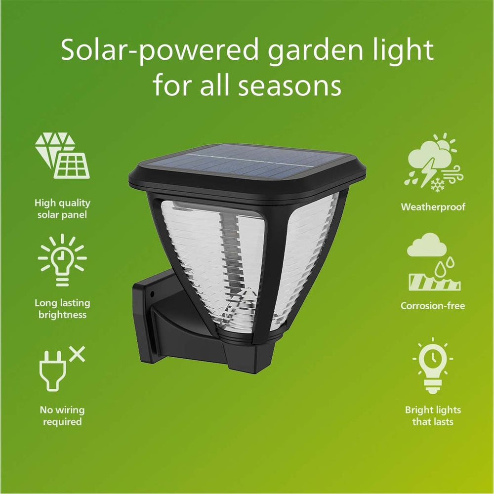 Vapora Vägglampa Solcell LED 200lm Svart Philips