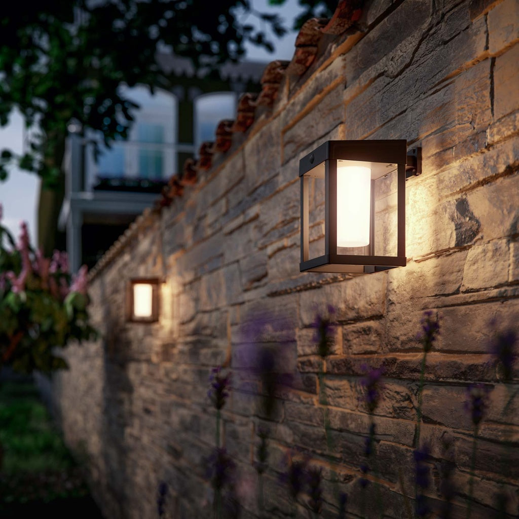 Camill Vägglampa Solcell Ultra Efficient LED 25lm/250lm Svart Philips