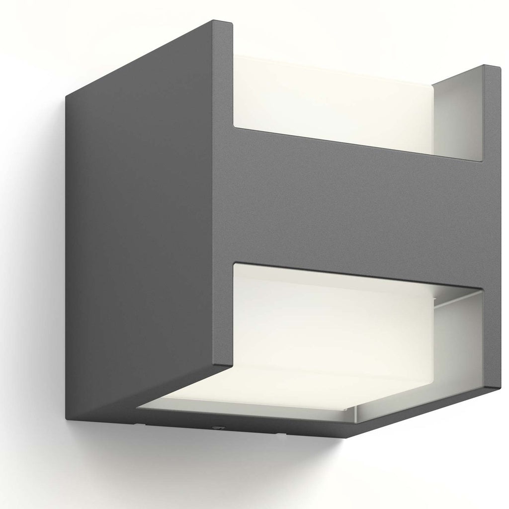 Arbour Vägglampa Ultra Efficient LED 2x3,8W 800lm Antracit Philips