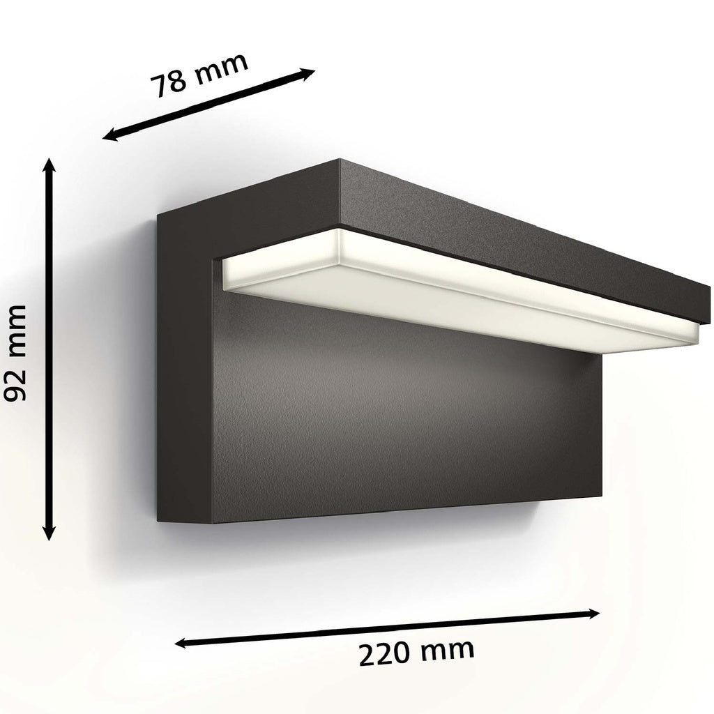 Bustan Vägg Ultra Efficient LED 3,8W 800lm Antracit Philips