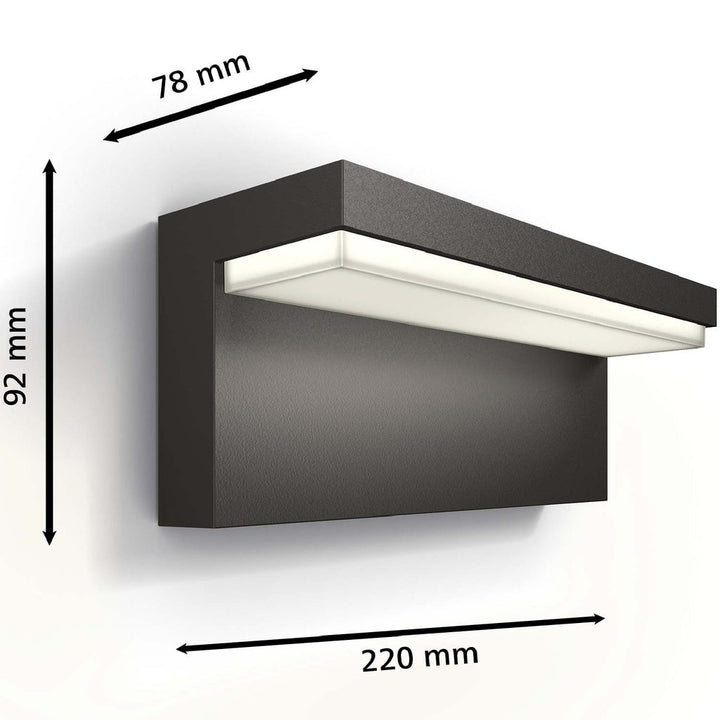 Bustan Vägg Ultra Efficient LED 3,8W 800lm Antracit Philips