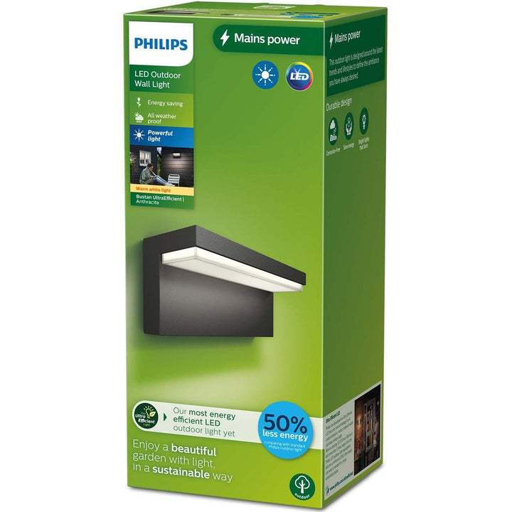 Bustan Vägg Ultra Efficient LED 3,8W 800lm Antracit Philips
