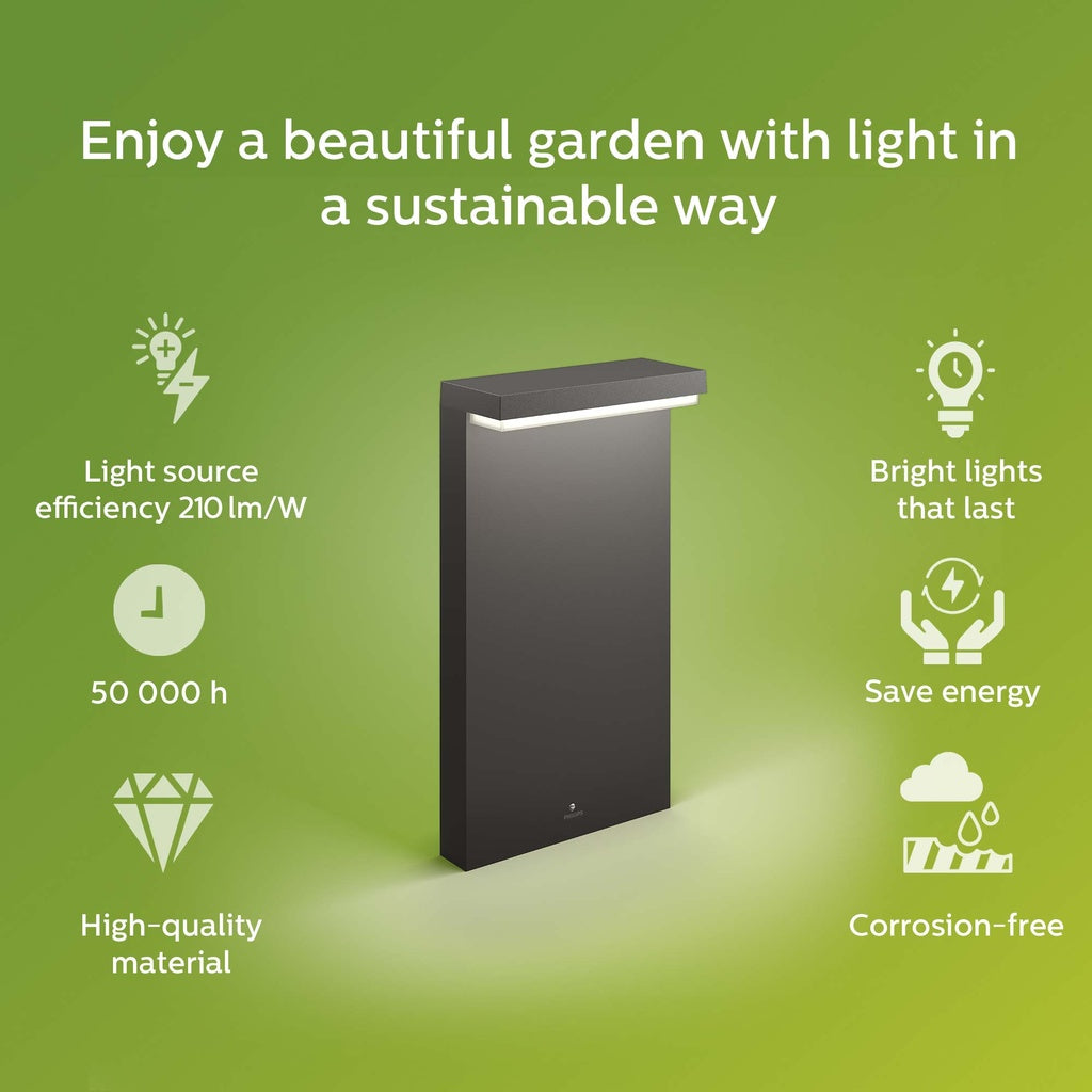Bustan Pedistal Ultra Efficient LED 3,8W 800lm Antracit Philips