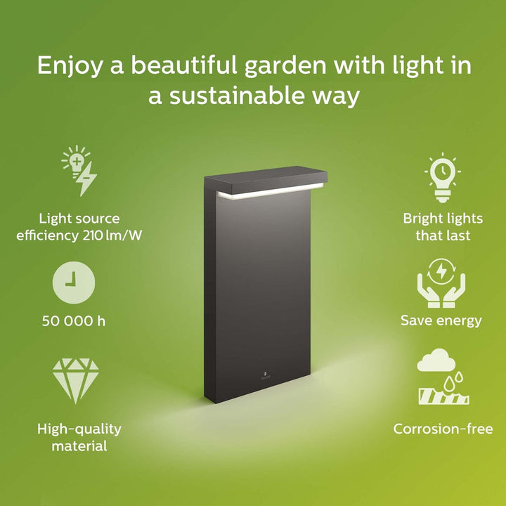 Bustan Pedistal Ultra Efficient LED 3,8W 800lm Antracit Philips