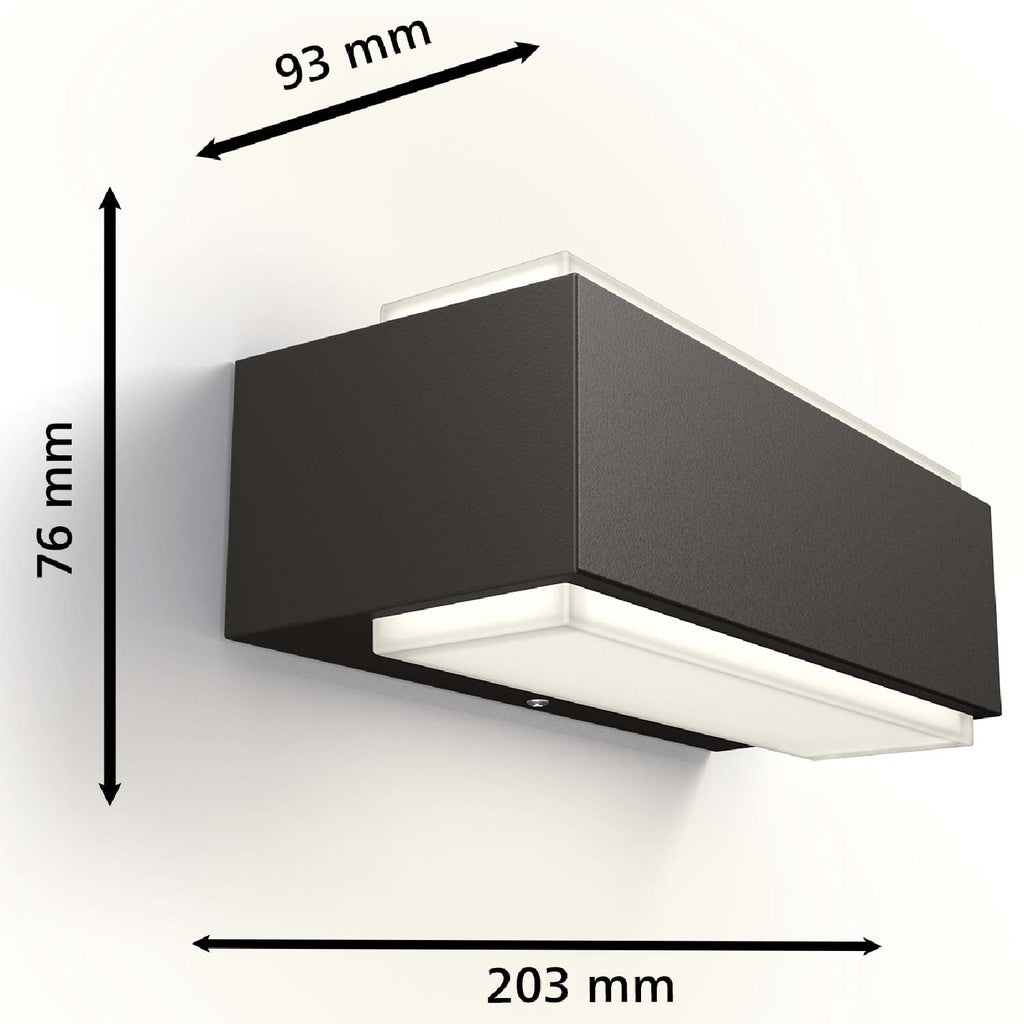 Stratosphere Vägglampa Ultra Efficient LED 3,8W 800lm Antracit Philips