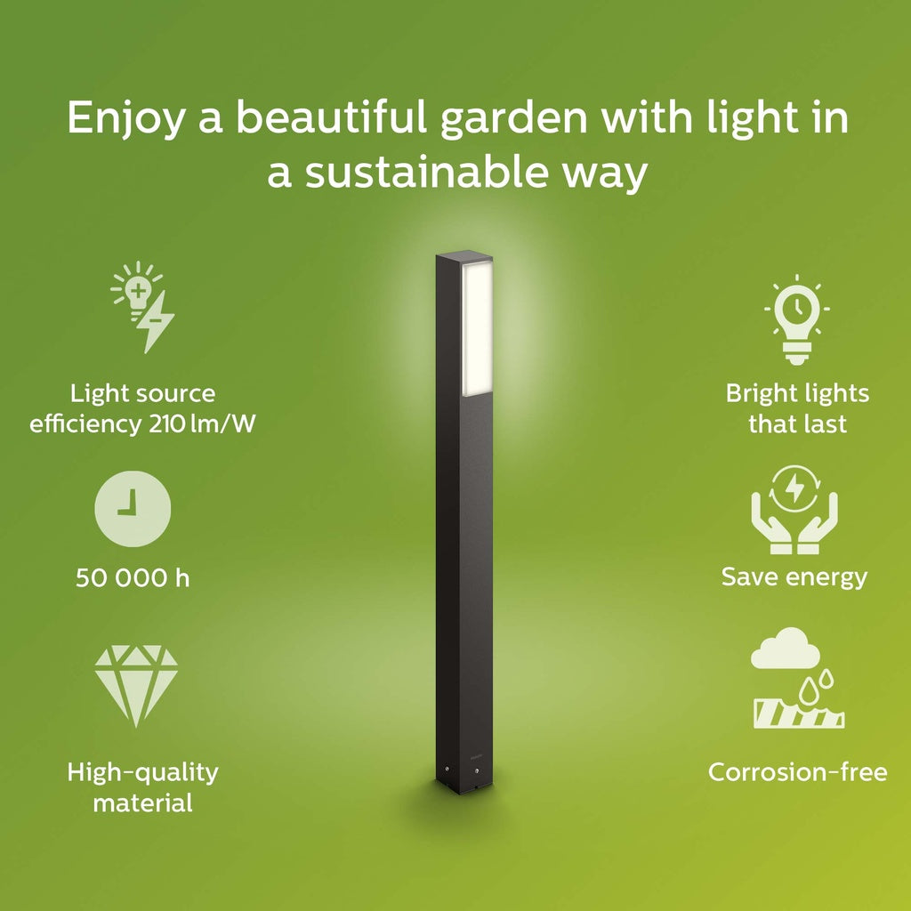 Stratosphere Pollare Ultra Efficient LED 3,8W 800lm Antracit Philips