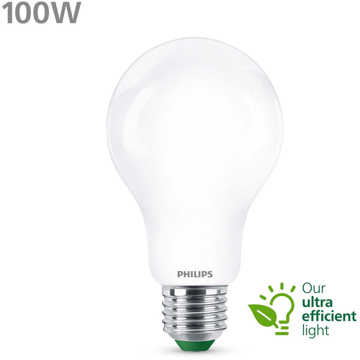 LED E27 Normal 7,3W (100W) Frostad 1535lm 2700K Energiklass A Philips