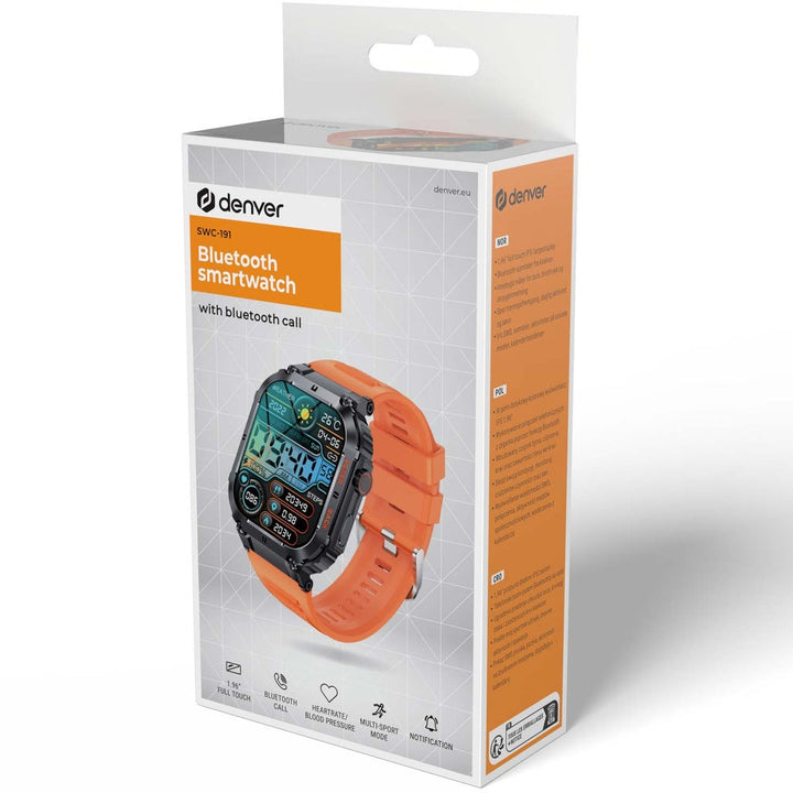 SWC-191O Bluetooth SmartWatch with heartrate, blood pressure and blood oxygen sensor & call function Denver