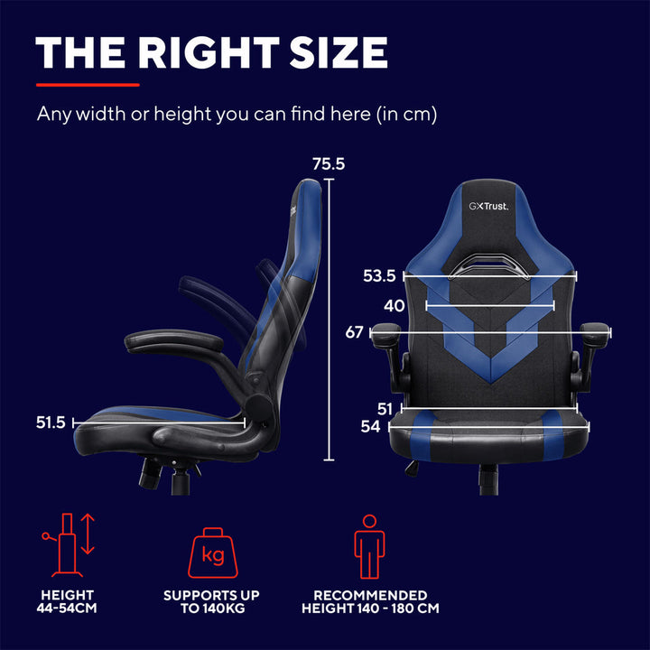 GXT 703B Riye Gamingstol Blå Trust