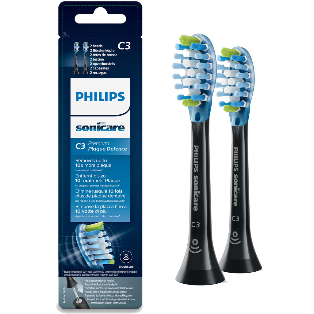 Borsthuvud Sonicare C3 Premium Plaque 2st Black HX9042/33 Philips