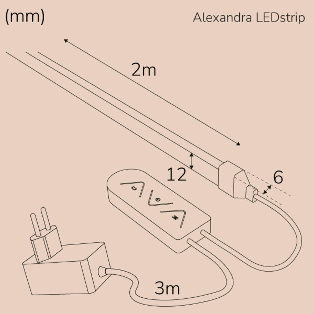 Alexandra Ledstrip kit RGBIC Neon IP65 Smart Tuya WiFi 2m Llitt