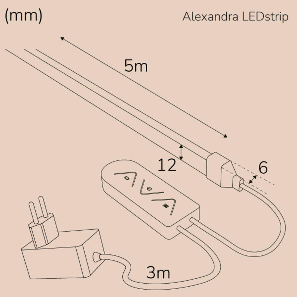 Alexandra Ledstrip kit RGBIC Neon IP65 Smart Tuya WiFi 5m Llitt