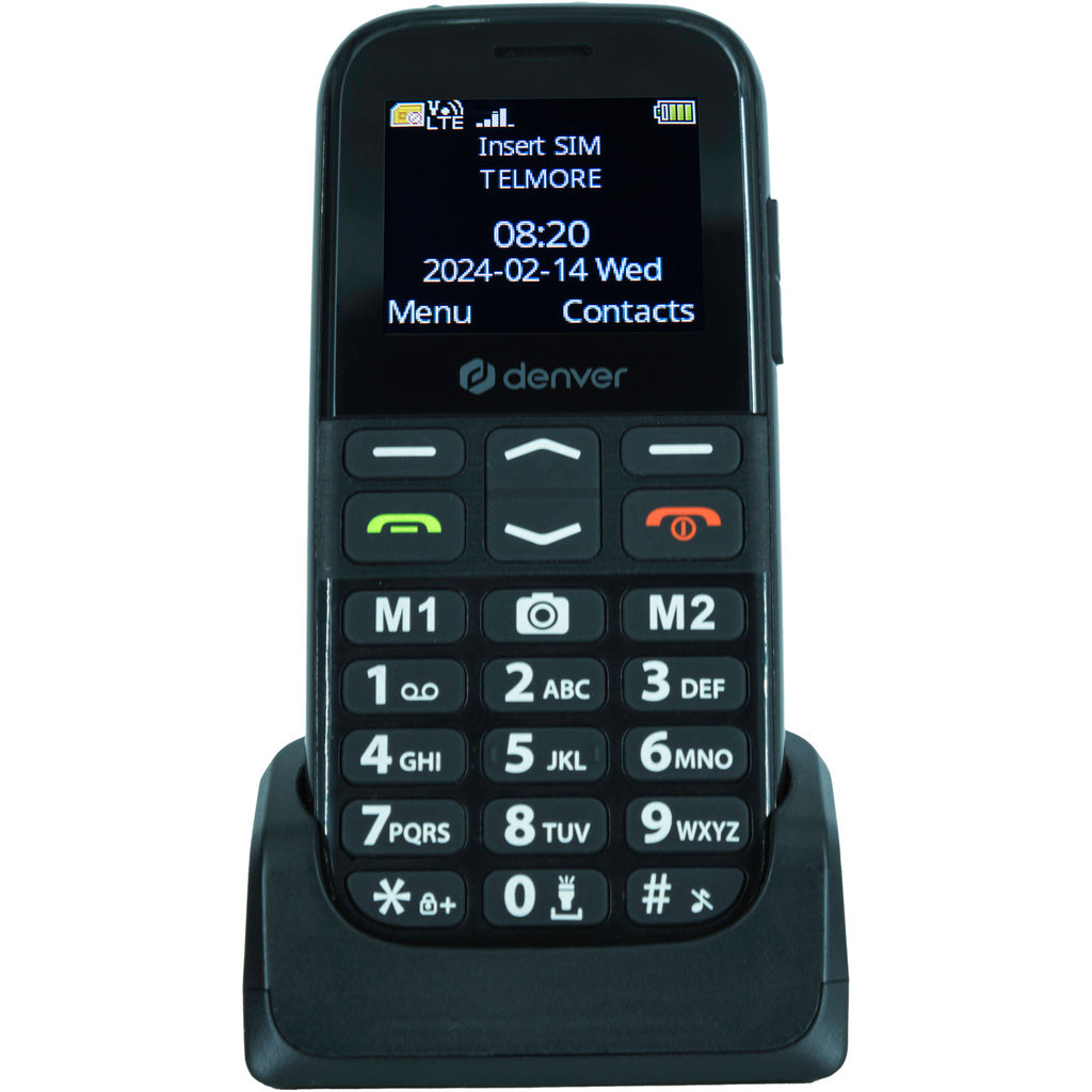 4G Knapp-telefon med SOS/alarm-knapp och stora tydliga knappar Denver