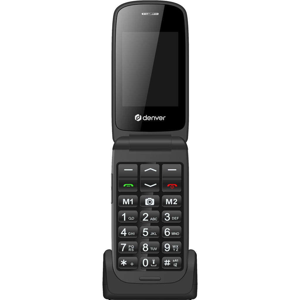 4G Knapp-telefon med 2,4” färg-skärm, Bluetooth, SOS-knapp, flip-modell Denver