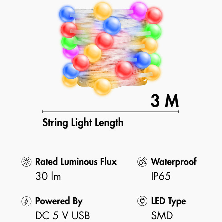RGB-ljusslinga med fjärrkontroll och WiFi Tuya IP65 3 m LogiLink