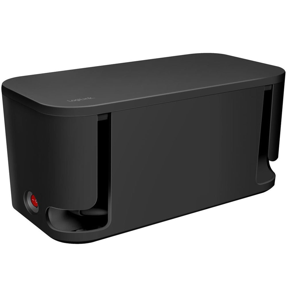 Cable box - Kabelgömma med grenuttag + USB-A/USB-C-laddning Svart LogiLink