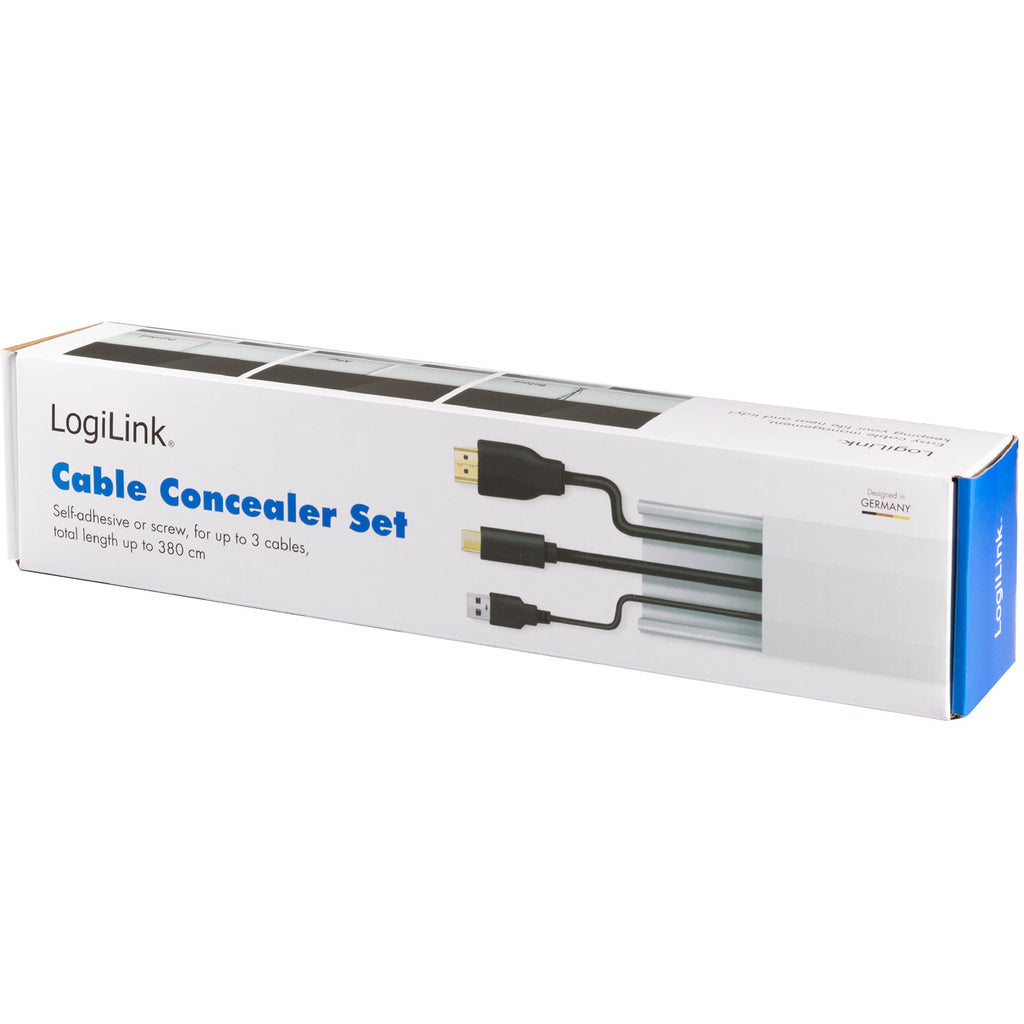 Kabelkanal-kit 67 delar Vit LogiLink