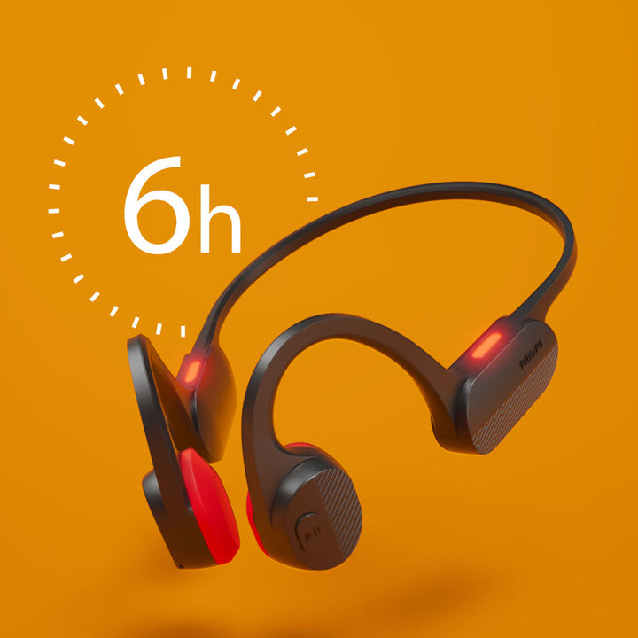 TAA5608BK Trådlösa open-ear-sporthörlurar, bone conduction, IPX5-klass. Svarta. Philips