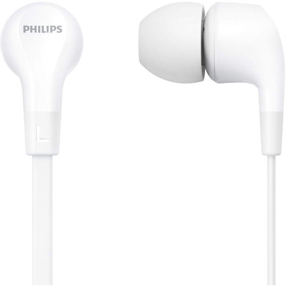 TAE1105WT Trådanslutna in-ear-hörlurar med inbyggd fjärrkontroll. Vita. Philips