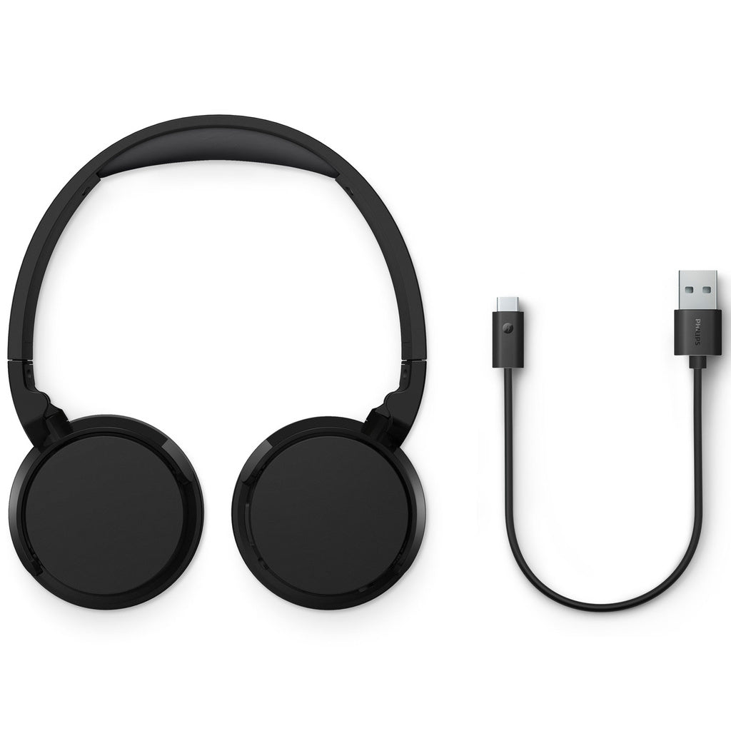 Trådlösa on-ear-hörlurar TAH3209BK, 25h speltid, lätta och bekväma. Svarta. Philips