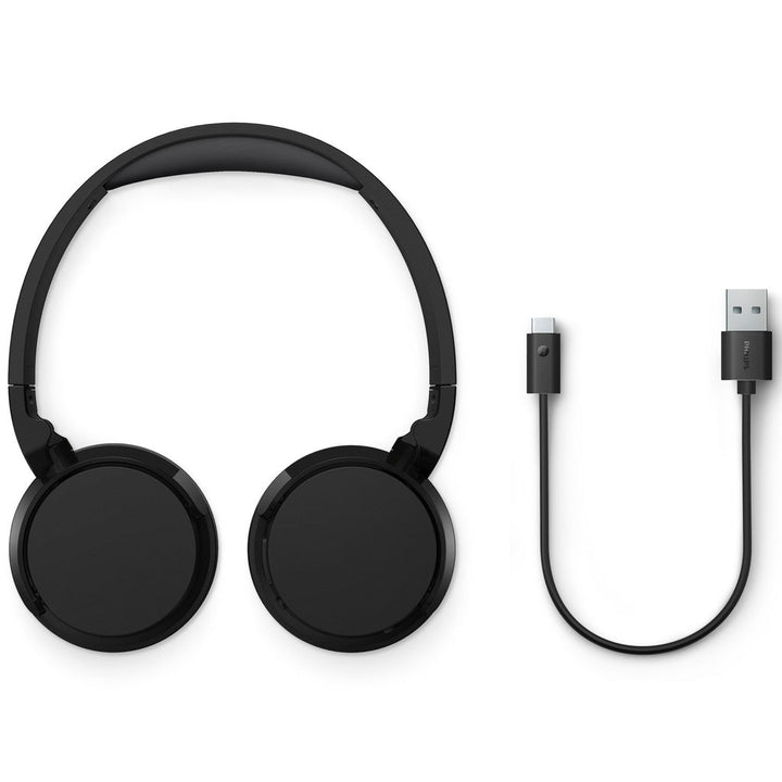 Trådlösa on-ear-hörlurar TAH3209BK, 25h speltid, lätta och bekväma. Svarta. Philips