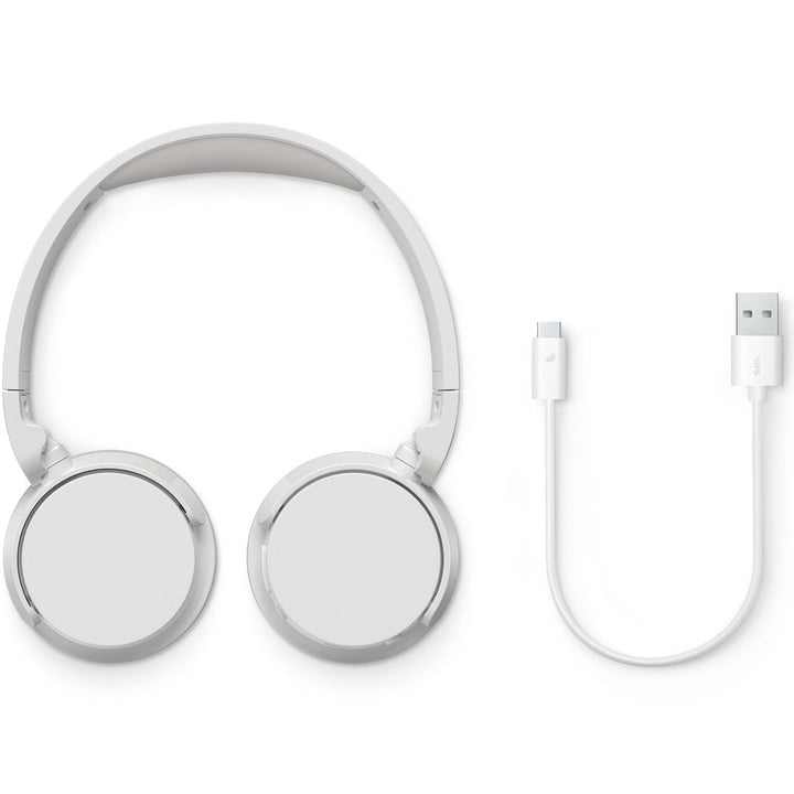 Trådlösa on-ear-hörlurar TAH3209WT, 25h speltid, lätta och bekväma. Vita. Philips