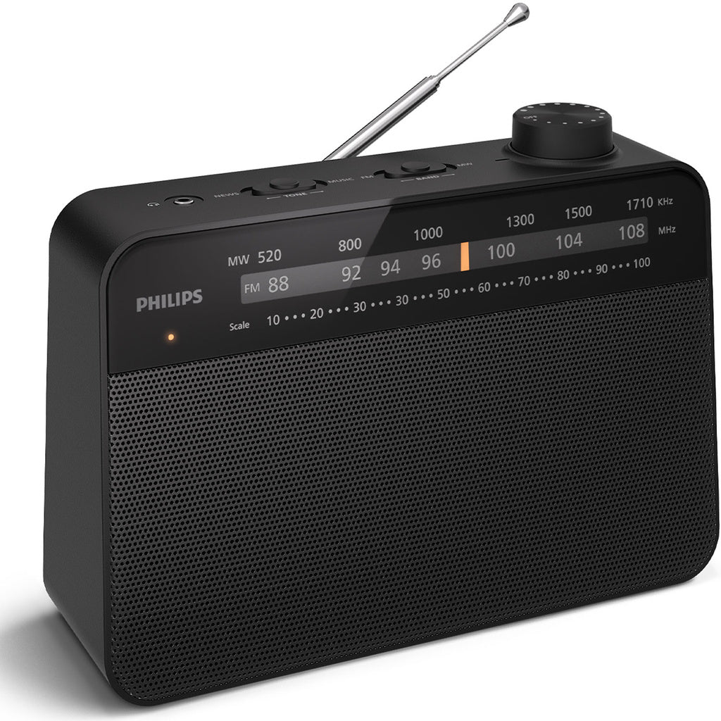 Bärbar analog FM/MW-radio TAR2509. Nät- eller batteridriven. Philips