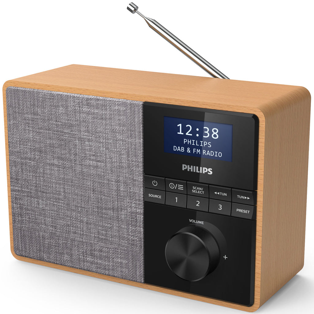 Köksradio med Bluetooth. Streama din favorit-pod eller musik till frukosten. Trähölje Philips