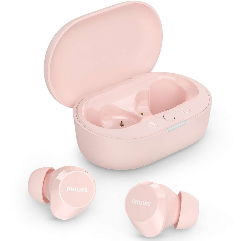 TAT1209PK True Wireless-hörlurar. Små och bekväma. 6+18 tim speltid. IPX4-klass. Rosa. Philips