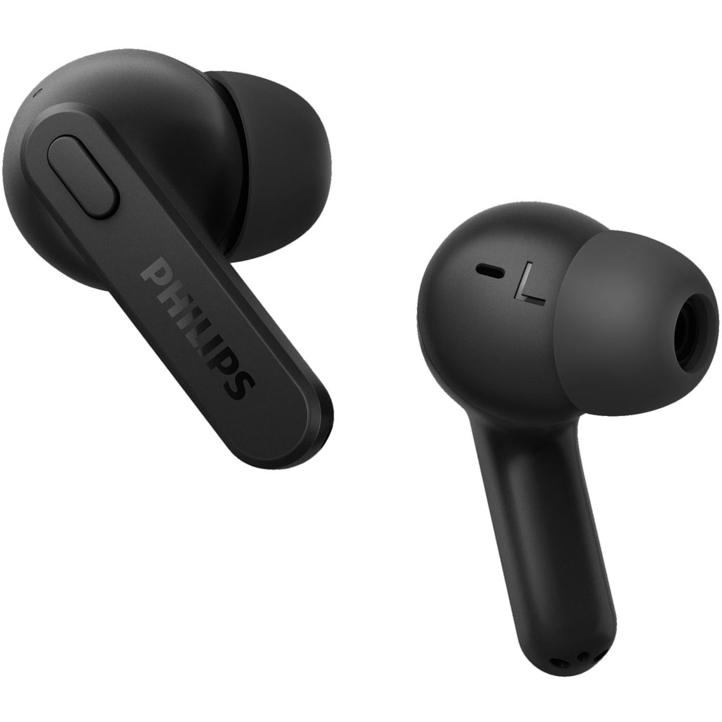 TAT2206BK True Wireless-hörlurar, IPX4-klass (stänk och svettåliga) 6+18 timmars speltid. Svarta. Philips