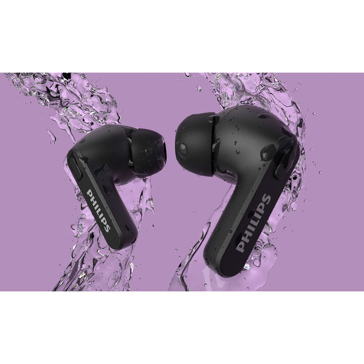 TAT2206BK True Wireless-hörlurar, IPX4-klass (stänk och svettåliga) 6+18 timmars speltid. Svarta. Philips