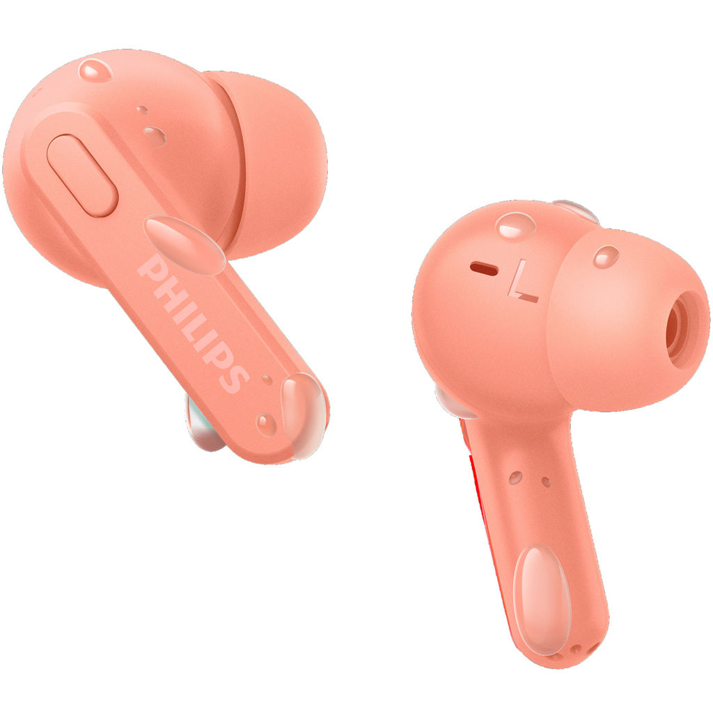 TAT2206PK True Wireless-hörlurar, IPX4-klass (stänk och svettåliga) 6+18 timmars speltid. Rosa. Philips