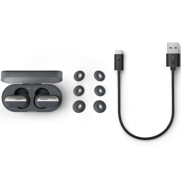 TAT6908BK True Wireless-hörlurar med brusreducering Pro och Konversationläge. Svarta. Philips