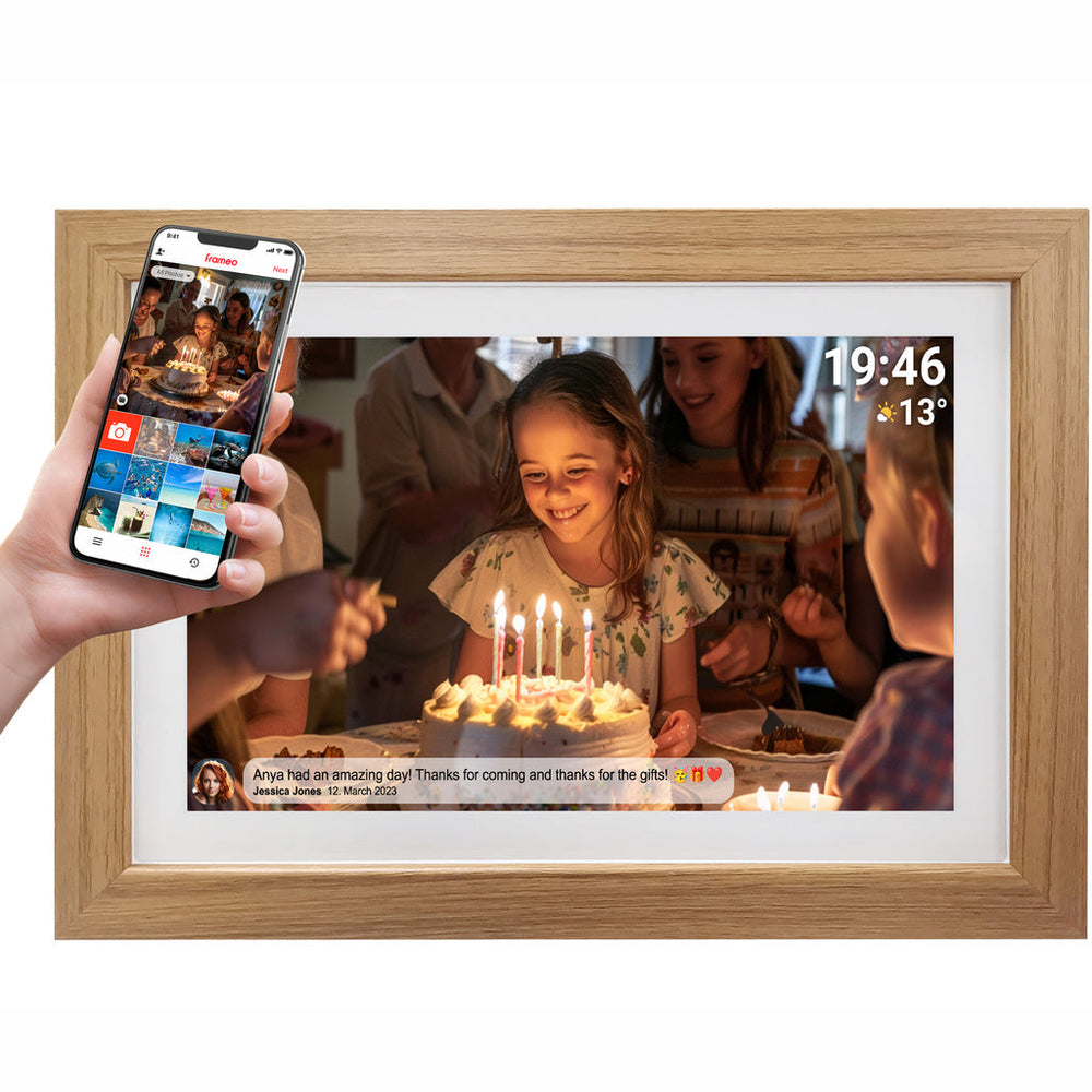 PFF-1543LW  15.6” FULL HD digital Wi-Fi photoframe with FRAMEO photo software and wooden frame Denver