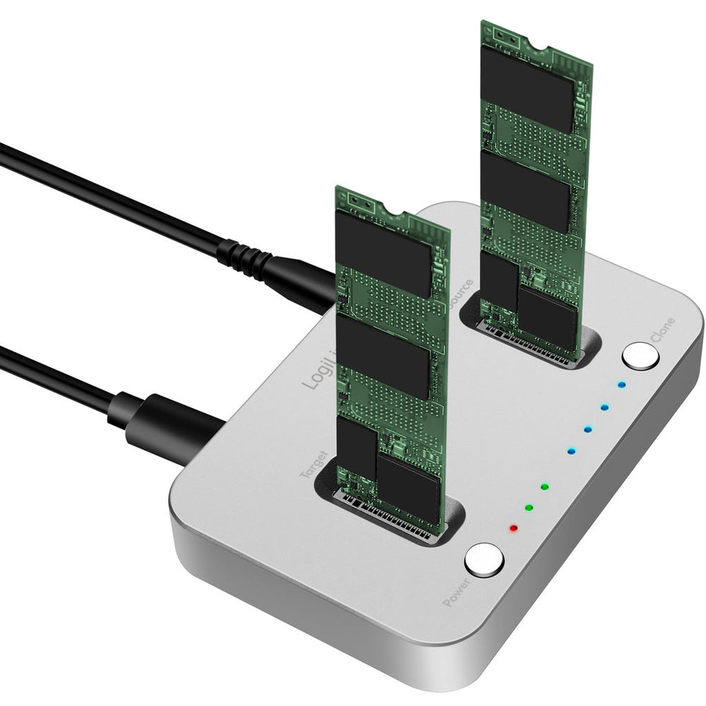 Dubbel M.2 NVMe SSD-dockningsstation USB 3.2 Gen 2 LogiLink