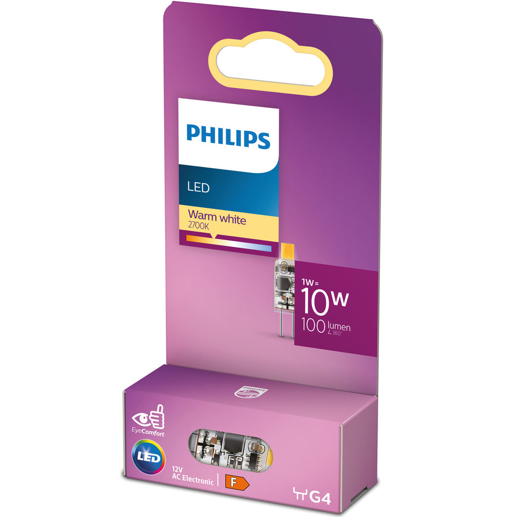 LED G4 1W (10W) 12V Micro 100lm Varmvit Philips