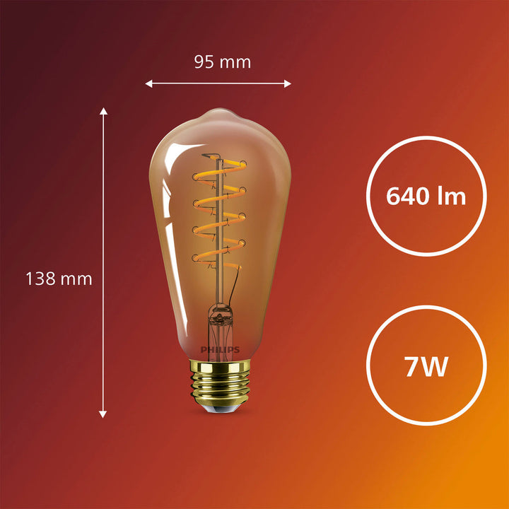 LED SceneSwitch E27 ST64 7-3,8-1W (50W) Deco spiral Philips