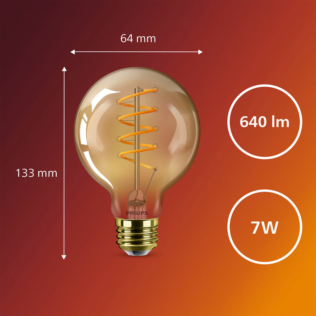 LED SceneSwitch E27 G95 7-3,8-1W (50W) Deco spiral Philips