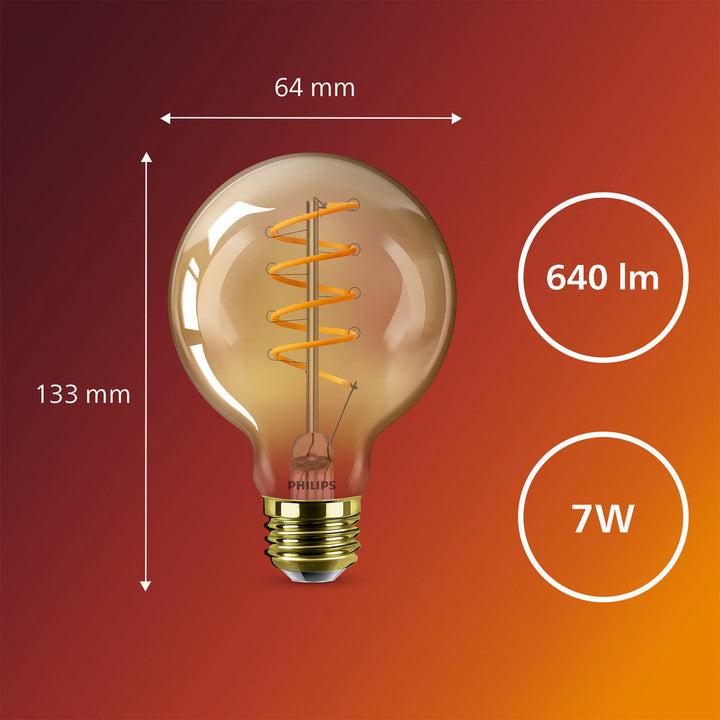 LED SceneSwitch E27 G95 7-3,8-1W (50W) Deco spiral Philips
