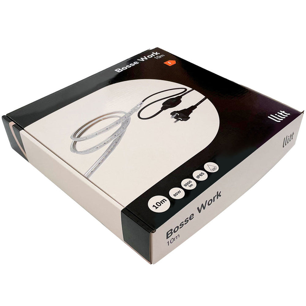 Bosse Work Ledstrip arbetsbelysning 10m IP65 4000K 80W 8000lm Llitt