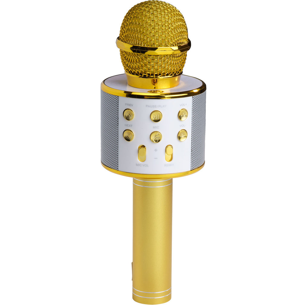 Bluetooth Karaoke Mikrofon med inbyggd högtalare. Guld Denver