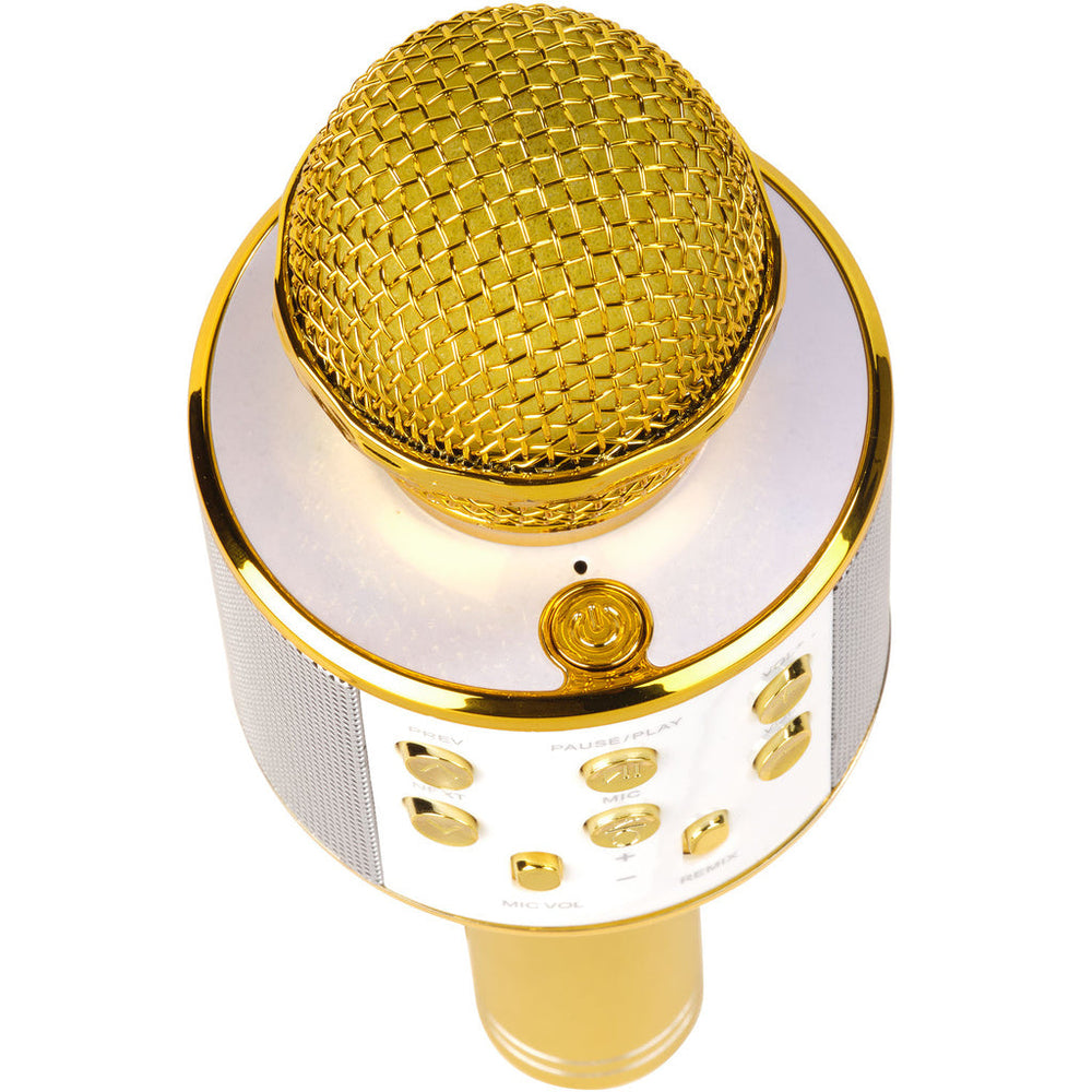 Bluetooth Karaoke Mikrofon med inbyggd högtalare. Guld Denver