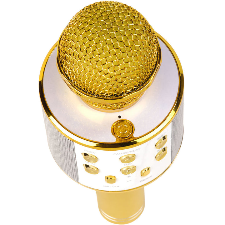 Bluetooth Karaoke Mikrofon med inbyggd högtalare. Guld Denver