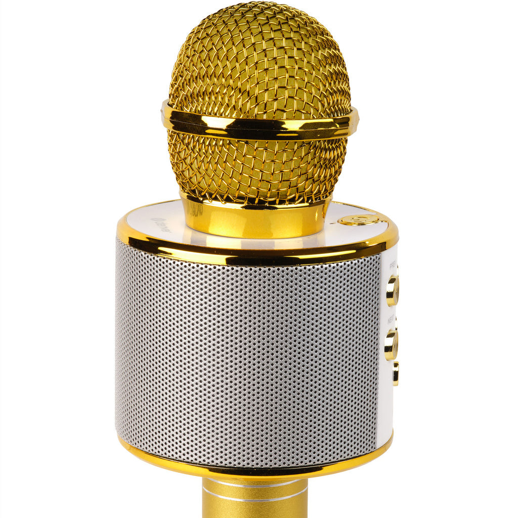 Bluetooth Karaoke Mikrofon med inbyggd högtalare. Guld Denver