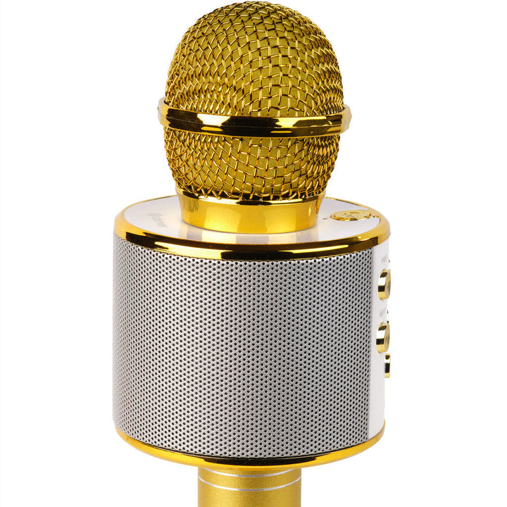 Bluetooth Karaoke Mikrofon med inbyggd högtalare. Guld Denver