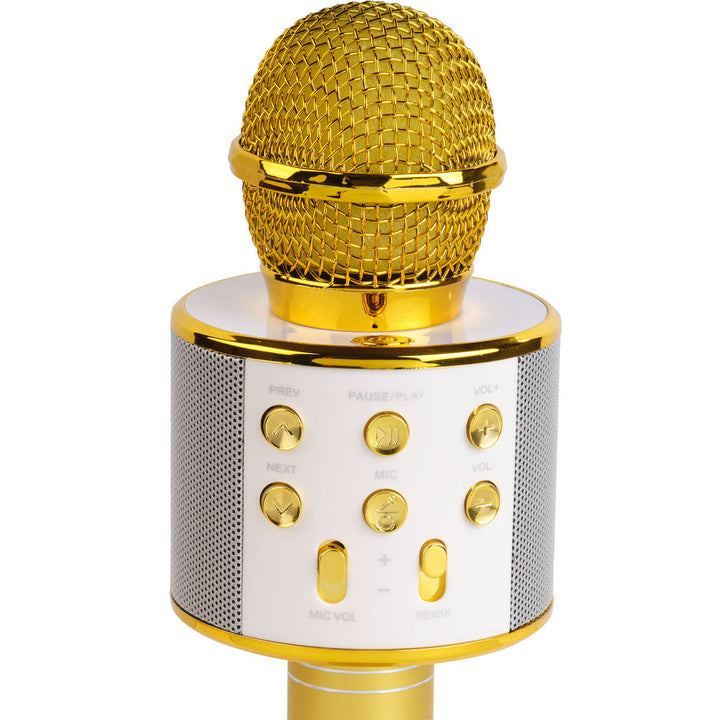 Bluetooth Karaoke Mikrofon med inbyggd högtalare. Guld Denver