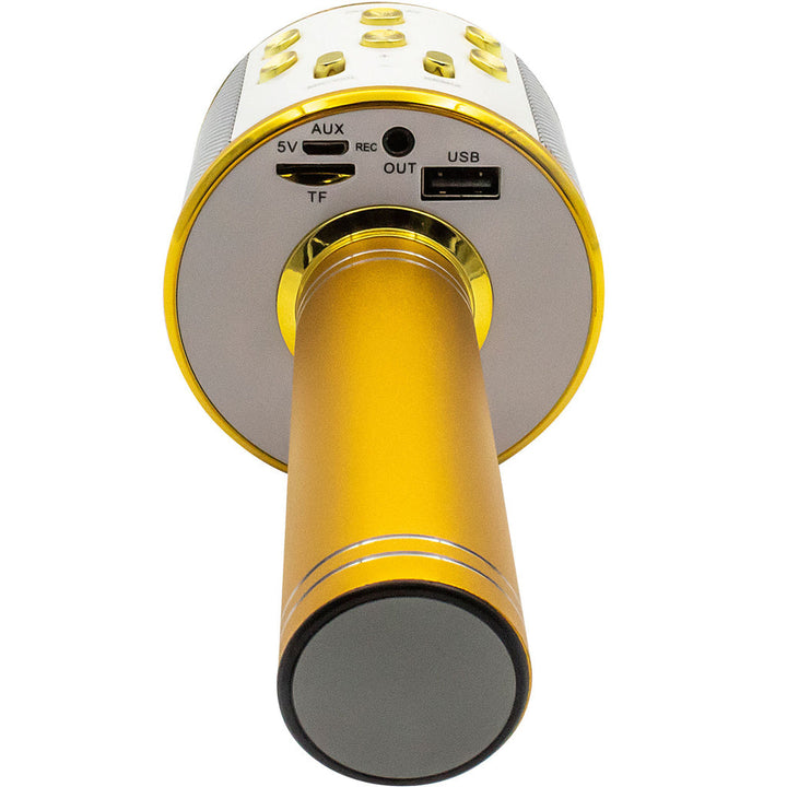 Bluetooth Karaoke Mikrofon med inbyggd högtalare. Guld Denver