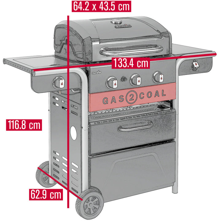 Hybridgrill Gas2Coal 2.0 3+1 Brännare  140925 Char-Broil